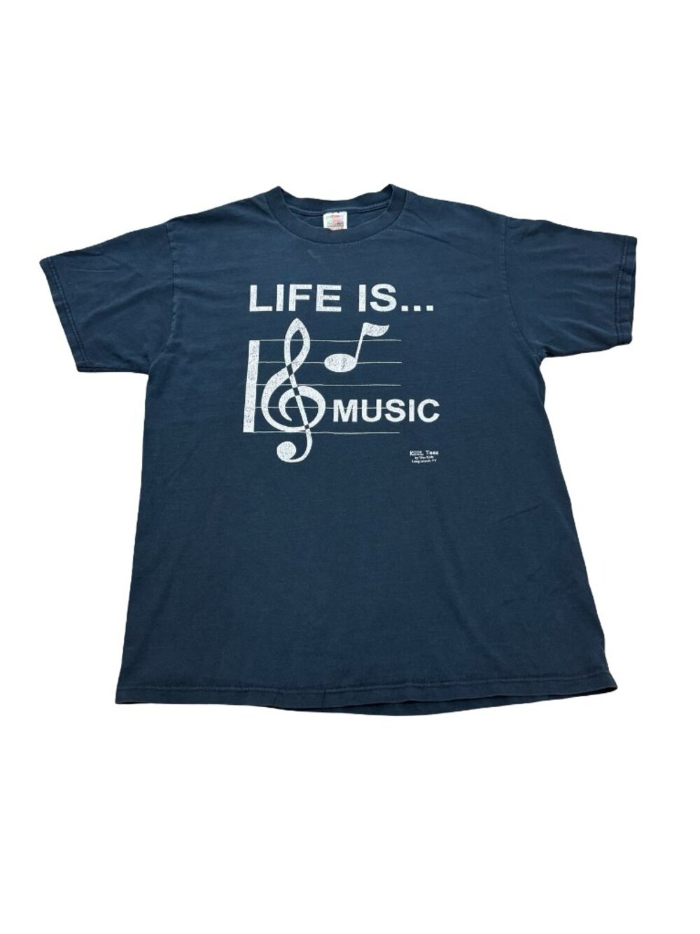 Vintage 1990s Life Is Music T-Shirt Fruit of the Loom Heavy Cotton Made in USA